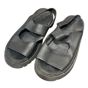 Marsell Slingback Leather Sandals Italian handmade black sandals sz 12 us 42 IT